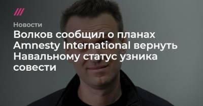 Волков сообщил о планах Amnesty International вернуть Навальному статус узника совести - mur.tv - Москва - Канада