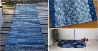 12 уникальных способов сделать стильные коврики из джинсы: хоть на продажу выставлять - cpykami.ru