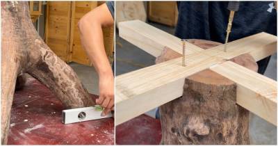 Этот мастер умеет удивлять: отличная идея переработки древесины с изюминкой - cpykami.ru