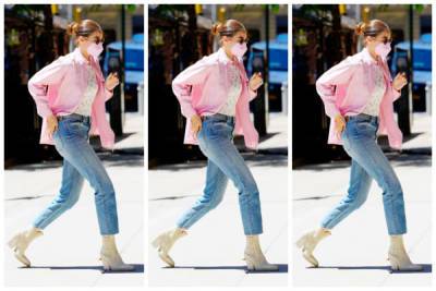 Оцените новый выход Джиджи Хадид в топе и джинсах H... - glamour.ru