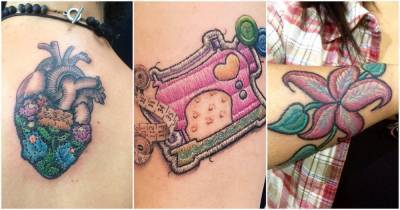 Татуировщики нынче очень креативны: они делают красочные татуировки, похожие на вышивку - cpykami.ru