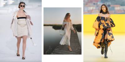 Ив Анук - Платье с открытыми плечами - главная покупка июля - vogue.ua