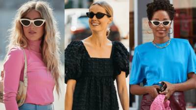 Одри Хепберн - Эмили Синдлев - Streetstyle: как носить модные солнцезащитные очки cat-eye этим летом - vogue.ua