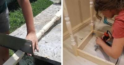 Мастерица сделала деревянный столик с резными ножками — просто картинка. Только доступные материалы - lifehelper.one