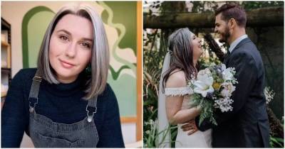 Девушка, поседевшая к 25 годам, перестала красить волосы за год до свадьбы - lifehelper.one