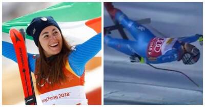 Жесткие кадры падения итальянской лыжницы Софии Годжи на скоростной трассе - porosenka.net - Китай - Италия - Пекин