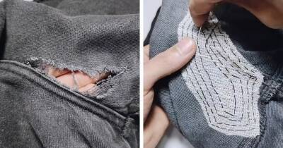 Узнайте, как правильно, быстро и очень прочно зашить протёртую дырку на джинсах между ног - cpykami.ru