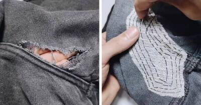 Узнайте, как правильно, быстро и очень прочно зашить протёртую дырку на джинсах между ног - lifehelper.one