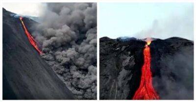 Жуткие и завораживающие кадры извержения вулкана в Италии - chert-poberi.ru - Италия