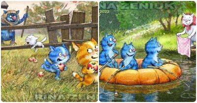 Позитивные комиксы про синих котов от иллюстратора из Минска - mur.tv - Минск