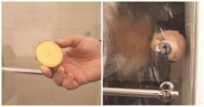 Протрите душ половинкой картошки. Оригинальный лайфхак для быстрой и лёгкой уборки - lifehelper.one