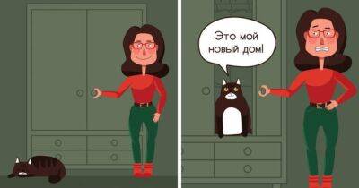 17 забавных комиксов от Аниматора-прокрастинатора, которые точно описывают жизнь котов и жизнь с котами - mur.tv