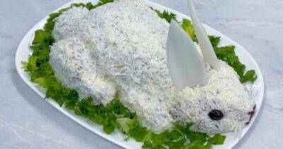 Салат в виде очаровательного белого кролика — главное блюдо праздничного стола на Новый год - lifehelper.one