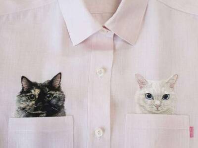 Карманные котики: чудесные вышивки от японского дизайнера - milayaya.ru - Япония