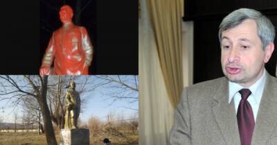 В Грузии вандалы залили краской памятник Сталину - porosenka.net - Грузия
