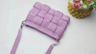 Шикарная вязаная сумочка с плетением - fokus-vnimaniya.com