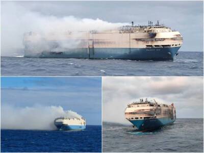 Горящий корабль-призрак, перевозивший 4000 авто стоимостью £120 млн, затонул в Атлантике - porosenka.net - Сша - Германия - Португалия - штат Род-Айленд - Гибралтар
