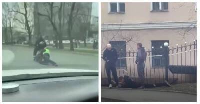 Нарушитель на мопеде протащил за собой сотрудника ДПС по асфальту - porosenka.net - Владивосток