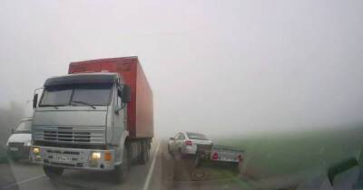 Вышел ёжик из тумана: дальнобойщик создал аварийную ситуацию, совершая обгон - porosenka.net