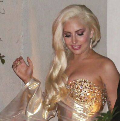 saint Laurent - Леди Гага - Леди Гага в сексуальном серебряном платье выступила на свадьбе миллиардера - starslife.ru - Англия