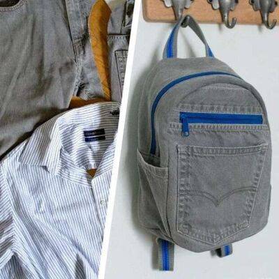 Переделка: как сшить рюкзак из старых джинсов и рубашки - milayaya.ru
