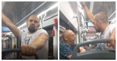 В московском трамвае пьяный гопник набросился на старика за то, что тот поддерживает Россию - chert-poberi.ru - Россия