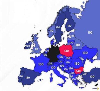 Карта Европы с цифрами - chert-poberi.ru