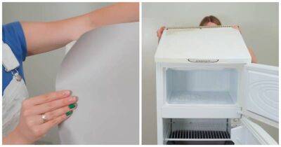 Преобразите старый, пожелтевший холодильник в совершенно новый. Нужна только краска и плёнка - cpykami.ru