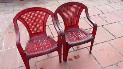 Старые пластиковые стулья переделали в настоящий шедевр. Можете сделать и вы для своего участка - lifehelper.one