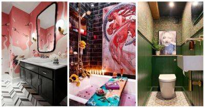 Отличная подборка очень смелых максималистских идей декора ванной комнаты - lifehelper.one