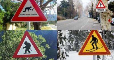Примеры необычных дорожных знаков с разных уголков мира - chert-poberi.ru - Голландия - Гренландия - Румыния - Норвегия