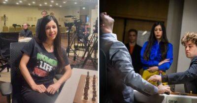 Шахова арбітриня Шохре Баят з’явилася на турнірі ФІДЕ у жовто-блакитному костюмі, коли її попросили переодягти футболку на підтримку іранських жінок - womo.ua - Іран