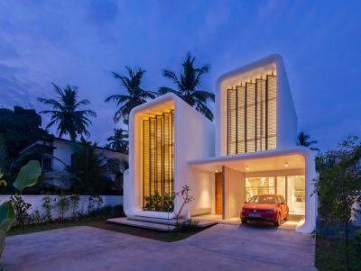 Семейная резиденция со смелым геометрическим фасадом в Индии - porosenka.net - Индия