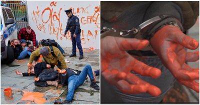 Полицейский измазал экоактивистку краской и попал под проверку - porosenka.net - Германия - Берлин - Австрия