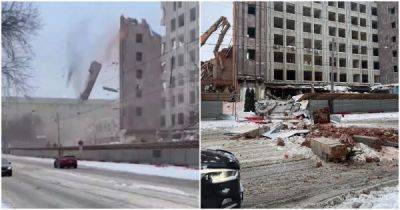 В Москве при сносе здания огромная стена рухнула на проезжую часть - porosenka.net - Россия - Москва