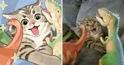 15 работ художницы, которая берёт котов из мемов и превращает их в очаровательные и запоминающиеся рисунки - mur.tv