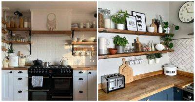 Современные решения для небольших кухонь: открытые полки для тех, кто никак не решится отказаться от навесных шкафов - lifehelper.one