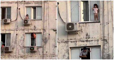В Каспийске маленькая девочка вышла погулять на подоконник 9-го этажа и устроила переполох - porosenka.net - Каспийск