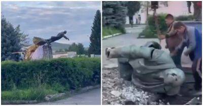 В Казахстане рабочие уронили памятник Ленину и попали под проверку полиции - porosenka.net - республика Алтай - Казахстан