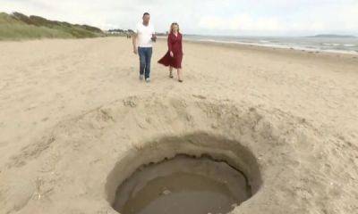 Загадочная дыра на пляже в Ирландии вызвала переполох в сети - porosenka.net - Ирландия