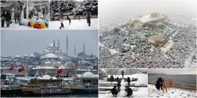 Сильный снегопад накрыл Афины и Стамбул - porosenka.net - Греция - Турция - Стамбул - Сирия - Афины