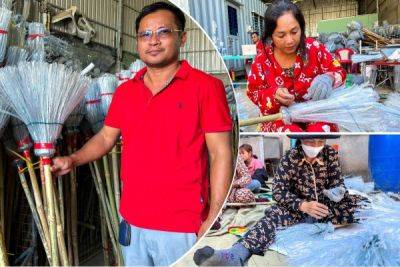 Камбоджийский "утилизатор" превращает тонны пластиковых бутылок в мётлы - porosenka.net