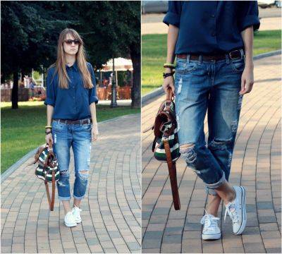 С чем носить джинсы-бойфренды - milayaya.ru